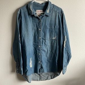 Never worn, denim button down